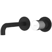 Sapho Ultratap inbouw 2-gats wastafelmengkraan, uitloop 20cm, zwart mat/chroom