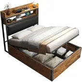 OKWISH Ronde Salontafel Set van MDF met Natuurhouten Latten, Multifunctionele Beistelltafel, 2-Delig