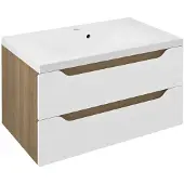 Sapho Wave Wastafelonderkast 79,7x45x47,8cm, wit/eiken cuneo