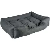 Duvo+ duvoplus Duratex Hondenmand - Hondenbed met Brede Randen & Uitneembaar Kussen - Afneembare Hoes & Anti-slip - L 100x70x20cm - Donkergrijs