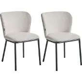 Beliani ARTESIA - Eetkamerstoel set van 2 - Lichtbeige - Polyester