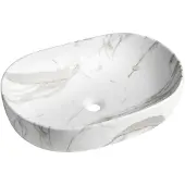 Hak Caleo Keramische opbouwwastafel, 60x42cm, wit Carrara
