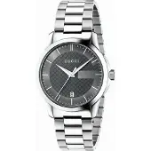Gucci G-Timeless YA126441 Unisex Horloge met Grijze Wijzerplaat en Zilveren Armband