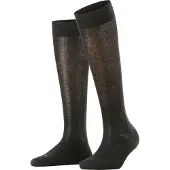 Falke Sensitive London drukvrije comfort tailleband katoen kniekousen dames zwart - maat 39-42