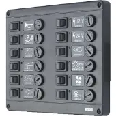 VETUS P12 Fuses Switches Panel Zwart 12V