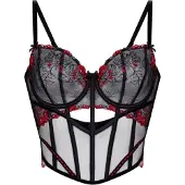 Hunkemoller Korset 'Peonie' rood / zwart