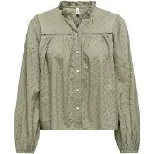 ONLY Onlnoelys ls embroided shirt wvn cs olijf