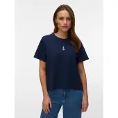 Vero Moda Shirt 'VMSara Mette' navy / wit