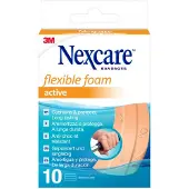 Nexcare Active Flexible Foam Pleisters | Ademend & waterbestendig | Dempend & beschermend | 6 cm x 10 cm 10 St Pleister
