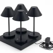 Lumisky Set van 4 tafellampen met oplaadplateau H26CM NAOMI
