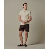 Profuomo Regular Fit gebreide polo ecru, Effen