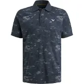 PME Legend Polo van slub jersey met allover print