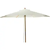 Gardalux Parasol | | Ø 250 x 220 cm (Crème, Rond, Hout, UV 30+)