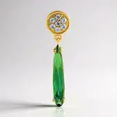 Cavill - Zilveren hanger - 925 Sterling zilver verguld - Indigoliet 0,93 ct peervormig - Zirkonia pavé 0,15 ct - Elegant sieraad
