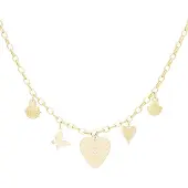 Yehwang Goudlief love's embrace ketting - Roestvrij staal - Verkleurt niet