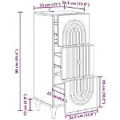 vidaXL Ladekast Zwart 33 x 34,5 x 90 cm Bewerkt hout