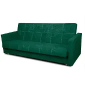 Inny producent Slaapbank met armleuningen en ruitpatroon stikwerk, groen, model 76