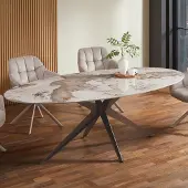 Invicta Eettafel PANDORA 220cm ovaal keramiek brons