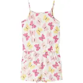 Name It Mini Overall 'NMFVIGGA' lichtgeel / pink / pastelroze / wit
