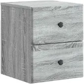 vidaXL Muurbevestigde Nachttafel Grijs sonoma 34,5 x 33 x 40 cm