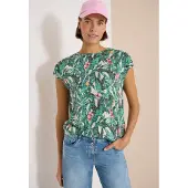 Cecil Dames Shirt met burn-out look - Groen - XL