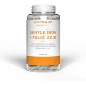 Myvitamins Gentle Iron Bisglycinate + Folic Acid - 90 Capsules, 90servings - Naturel