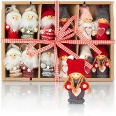 Unyqoos Set van 12 feestelijke kerstboomfiguren met engel en kabouter ontwerp