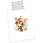 Unyqoos Kinderbeddengoedset met Giraffe Motief en Omkeerbaar Ontwerp van Katoen