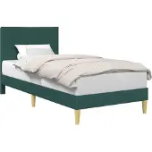vidaXL Bedframe met hoofdeinde Donkergroen 90 x 200 cm Stof