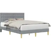 vidaXL Bedframe met hoofdeinde Lichtgrijs 120 x 200 cm Stof