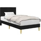 vidaXL Bedframe met hoofdeinde Zwart 100 x 200 cm Stof