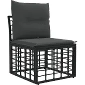 vidaXL Tuinset met 5 zitplaatsen, zwart en donkergrijs, polyester