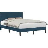 vidaXL Bedframe met hoofdeinde Blauw 120 x 200 cm Fluweel