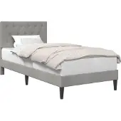 vidaXL Bedframe met hoofdeinde Lichtgrijs 100 x 200 cm Fluweel