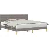 vidaXL Bedframe met hoofdeinde Taupe 180 x 200 cm Stof