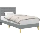 vidaXL Bedframe met hoofdeinde Lichtgrijs 90 x 190 cm Stof