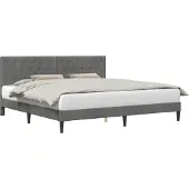 vidaXL Bedframe met hoofdeinde Donkergrijs 200 x 200 cm Fluweel