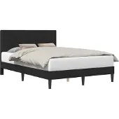 vidaXL Bedframe met hoofdeinde Zwart 140 x 190 cm Fluweel