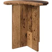 vidaXL Bijzettafel met opslag Oud hout Ø 39 x 38 cm Bewerkt hout