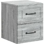 vidaXL Muurbevestigde Nachttafel Grijs sonoma 34,5 x 33 x 40 cm