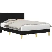 vidaXL Bedframe met hoofdeinde Zwart 120 x 200 cm Stof