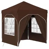 vidaXL Opklapbare feesttent 192 x 192 x 245 cm, bruin