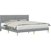 vidaXL Bedframe met hoofdeinde Lichtgrijs 180 x 200 cm Stof