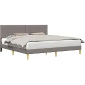vidaXL Bedframe met hoofdeinde Taupe 180 x 200 cm Stof