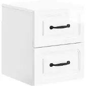 vidaXL Muurbevestigde Nachttafel Hoogglans Wit 34,5 x 33 x 40 cm