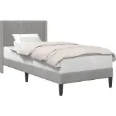 vidaXL Bedframe met hoofdeinde Lichtgrijs 90 x 200 cm Fluweel
