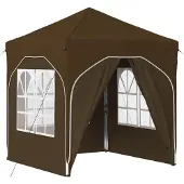vidaXL Pop-up Feesttent 192 x 192 x 245 cm Taupe