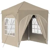 vidaXL Pop-up Feesttent 192 x 192 x 245 cm Crèmekleurig