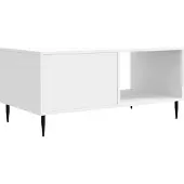 vidaXL Salontafel Hoogglans Wit 90 x 50 x 40 cm Bewerkt hout