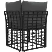 vidaXL Modulair Buitenkant Hoekbank Eenheid Zwart poly rattan